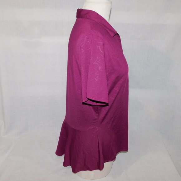 Callaway Opti Dri Womens L Purple Plum V Neck Golf Polo Shirt Back Ruffle - Picture 8 of 8